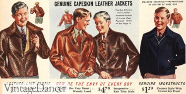 1930s teenage boys leather jackets casual coats