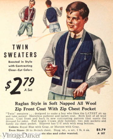 1939 the "twin set" sweater boy teens 1930s fashion