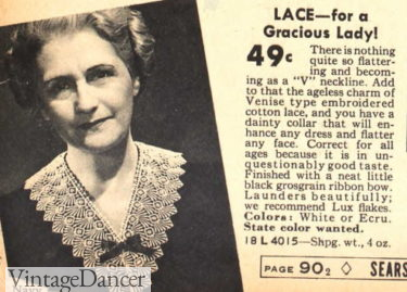 1930s old women lace collars
