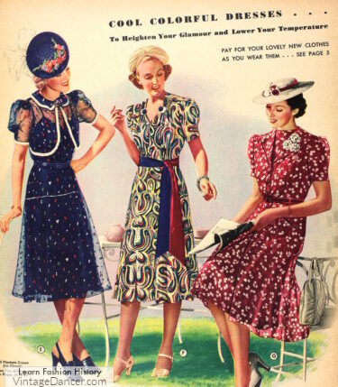 1930s tea dresses party dresses