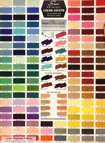 1930s clothing colors fashion colours from Sears catalog