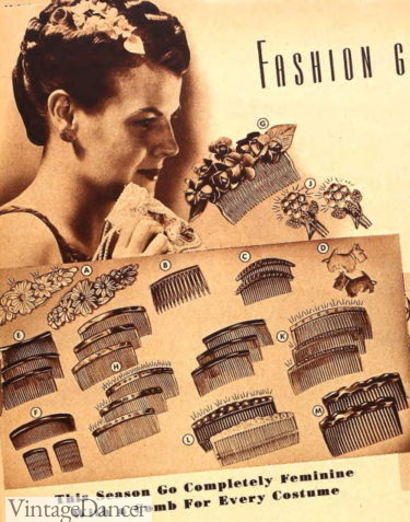 1930s hair combs