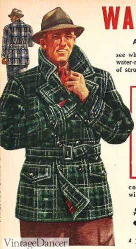 1930s green plaid jacket coat mackinaw