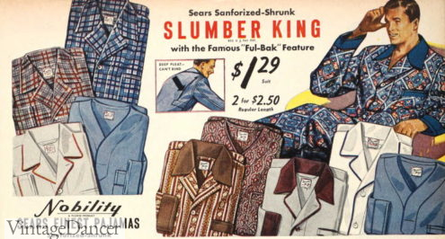 1939 pajama prints mens sleepwear pyjamas