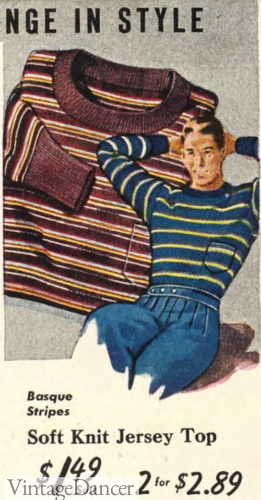 1930s striped knit shirt pajamas