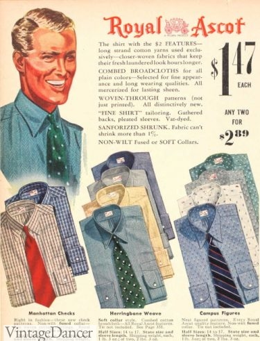 1939 shirts with color and patterns - Checks, weaves, small figures