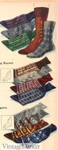 1939 pattern socks mens 1930s 1940