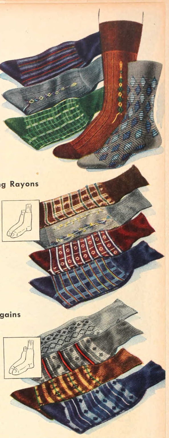 Vintage Men's Socks History1900 to 1960s