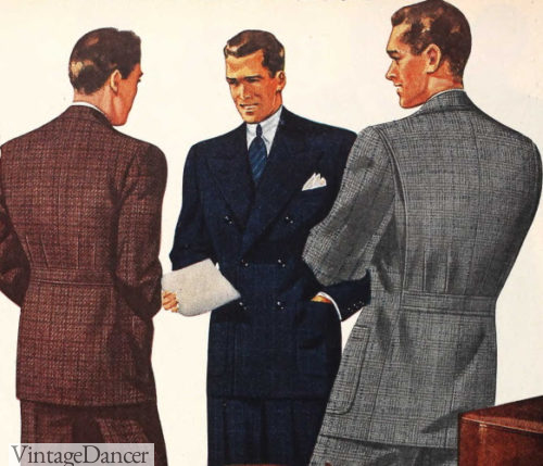 Vintage Style 1930s 1940s Herringbone Tweed Trousers, Mens