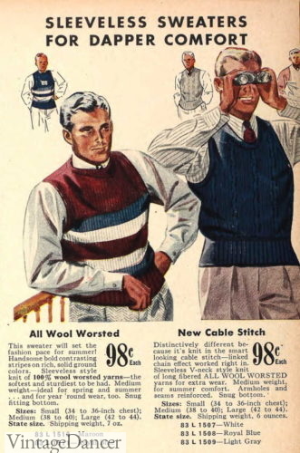 1930s sweater vests pullovers