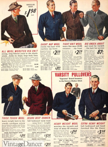 1930s men sweater knitwear 1940