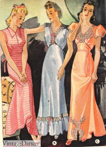 1939 nightgowns 1930s sleepwear