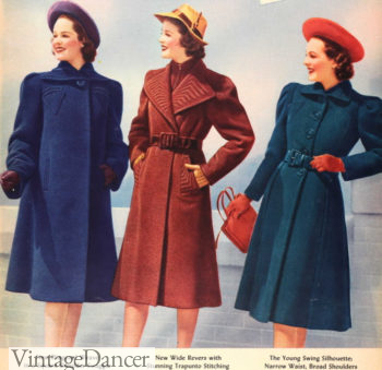 1939 swagger coat 1940s women winter coats at VintageDancer