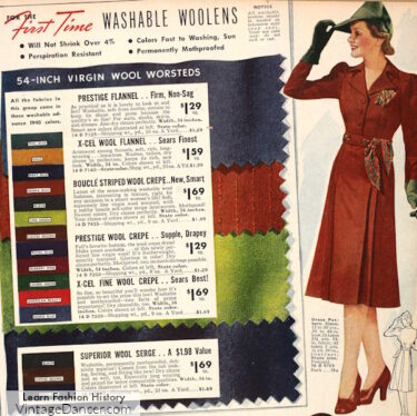 1930s wool fabrics in several weights