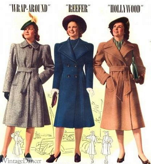 1940 coats: The Wrap, Reefer and Hollywood