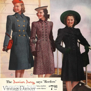 1940 reefer coats for teens