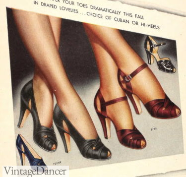 1940s evening shoes formal shoes cocktail shoes prom shoes