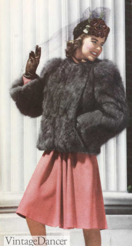 1940 fur box coat women's 1940s at VintageDancer