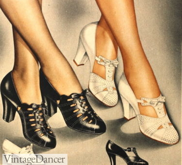 1940 ladies shoes WW2 footwear women