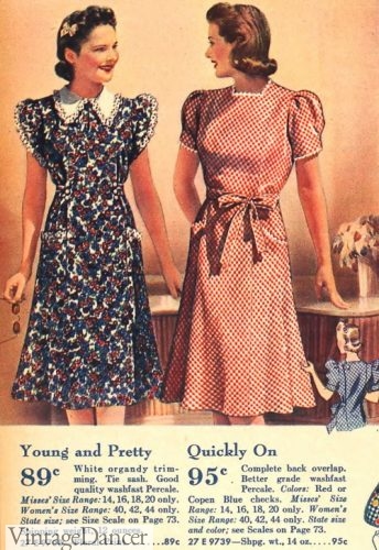 40s house frock dress, 1940 apron style and frock style house dresses 1940 house dresses housewife dress