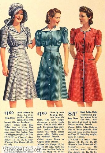 1940s home frocks 1940 apron style and two shirtwaist house dresses