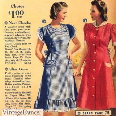 Vintage 1940s SEWING PATTERN To Make a LADIES APRON PINNY Wartime Housewife WWII 