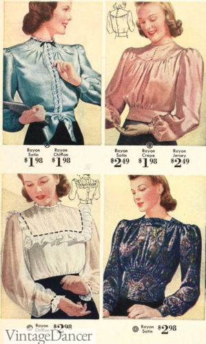 1940s blouse shirts top color ad