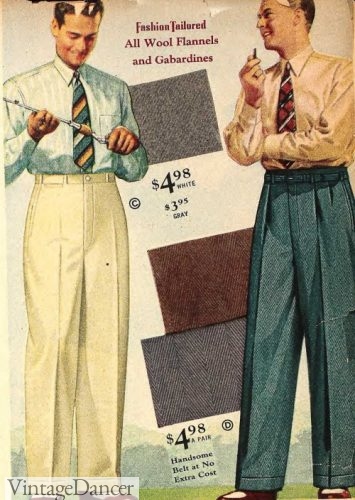 1940 men' summer pants trousers slacks casual