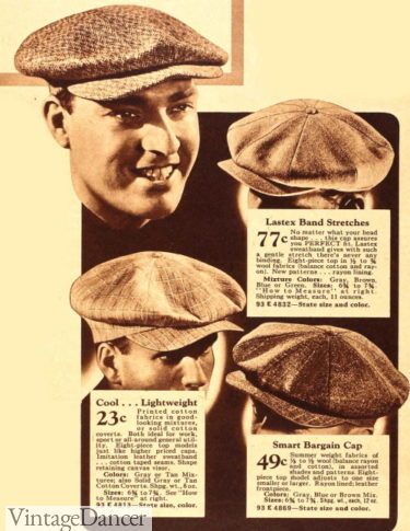 1940 men's 8 panel caps