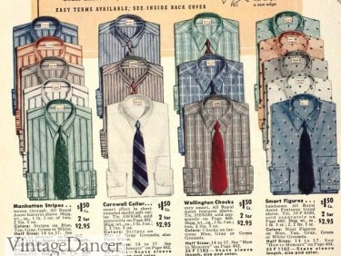 1940 mens dress shirts - stripes, checks, small figures