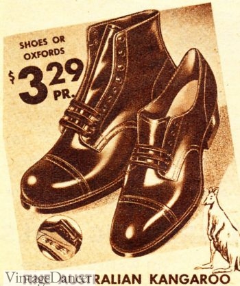 1940s men's kangaroo leather work boots