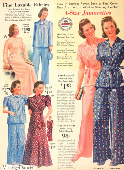 40's style pyjama Clothing Womens Clothing Pyjamas & Robes Sets 