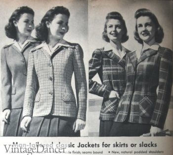 1940 plaid blazer style jackets for women