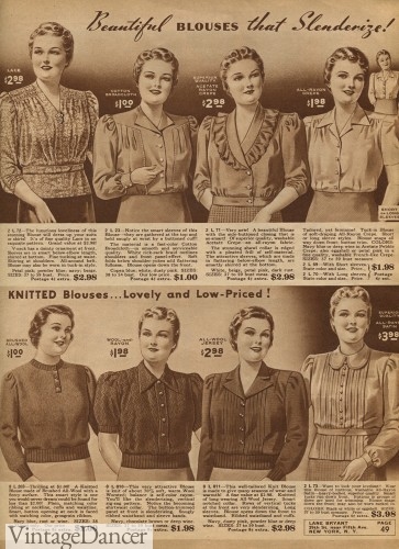 1940s plus size blouse top shirt