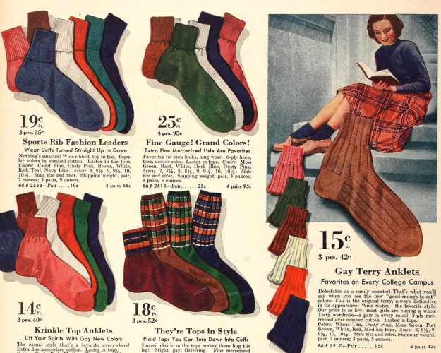 Vintage Socks | 1920s, 1930s, 1940s, 1950s, 60s, 70s, 80s Sock History