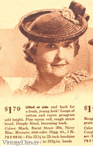 older women's clothing 1940s hats