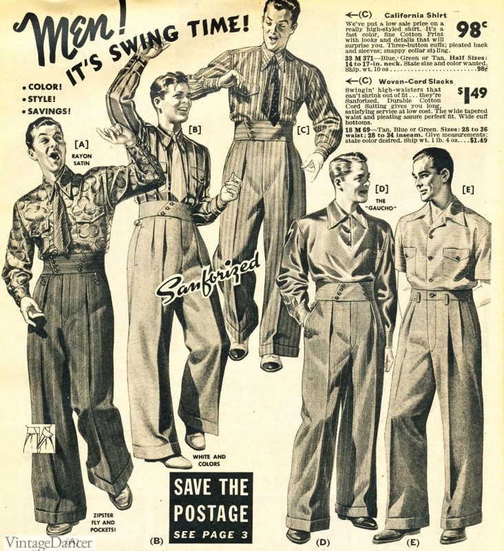 1940s swing dance pants men