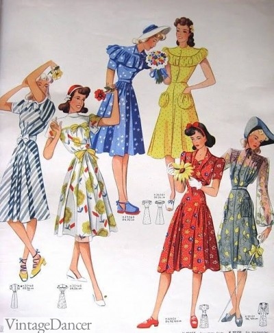 1940s teenager dresses fashion clothing