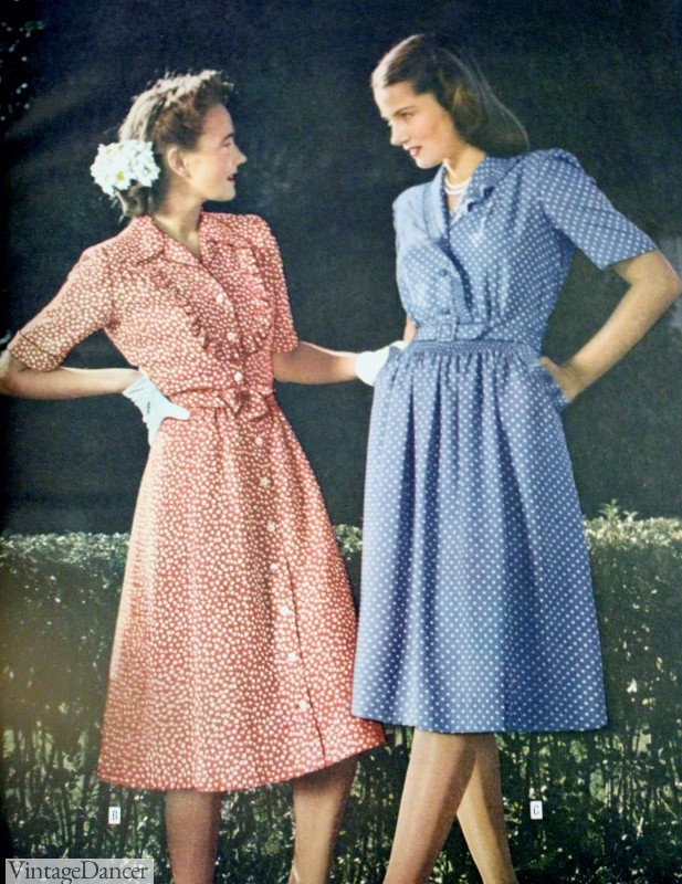 1940s shirtwaist dresses daytime dresses 1944