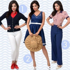 Red, White and Blue Vintage Inspired Clothes at UniqueVintage