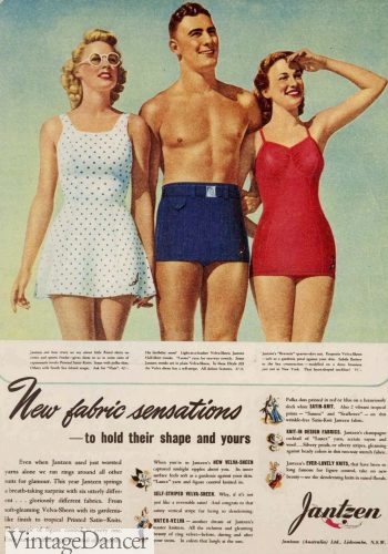 1940s mens half trunks swim shorts
