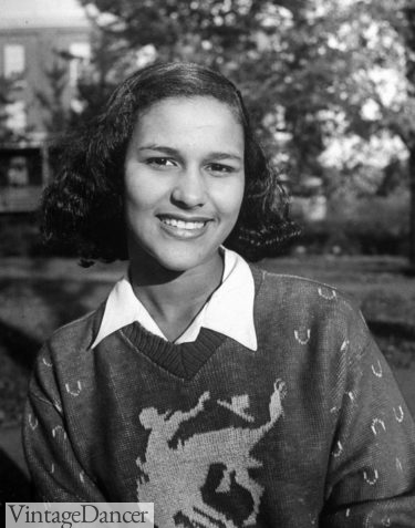 1940s black girl or mixed race with short, smooth hair