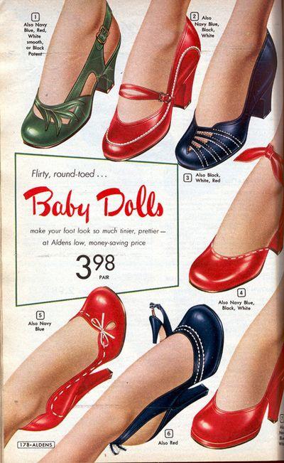 1950s baby doll shoes pumps heels cute retro pinup shoes