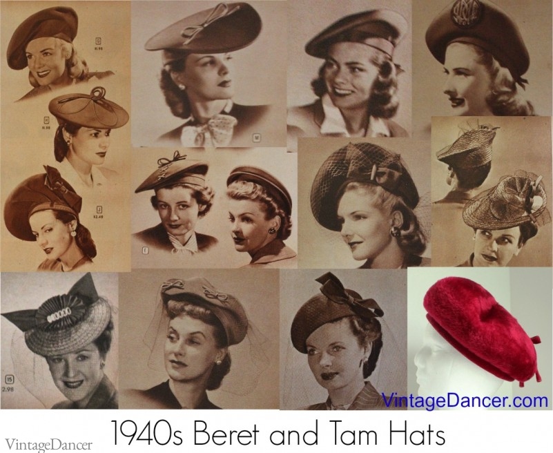 1940s beret hats 1940s tam hats