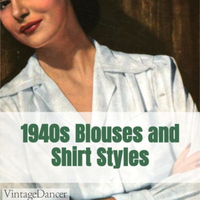 1940s Blouses, Shirts, Knit Tops Styles – Fashion History