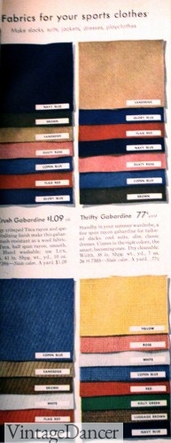 1940s clothing color
