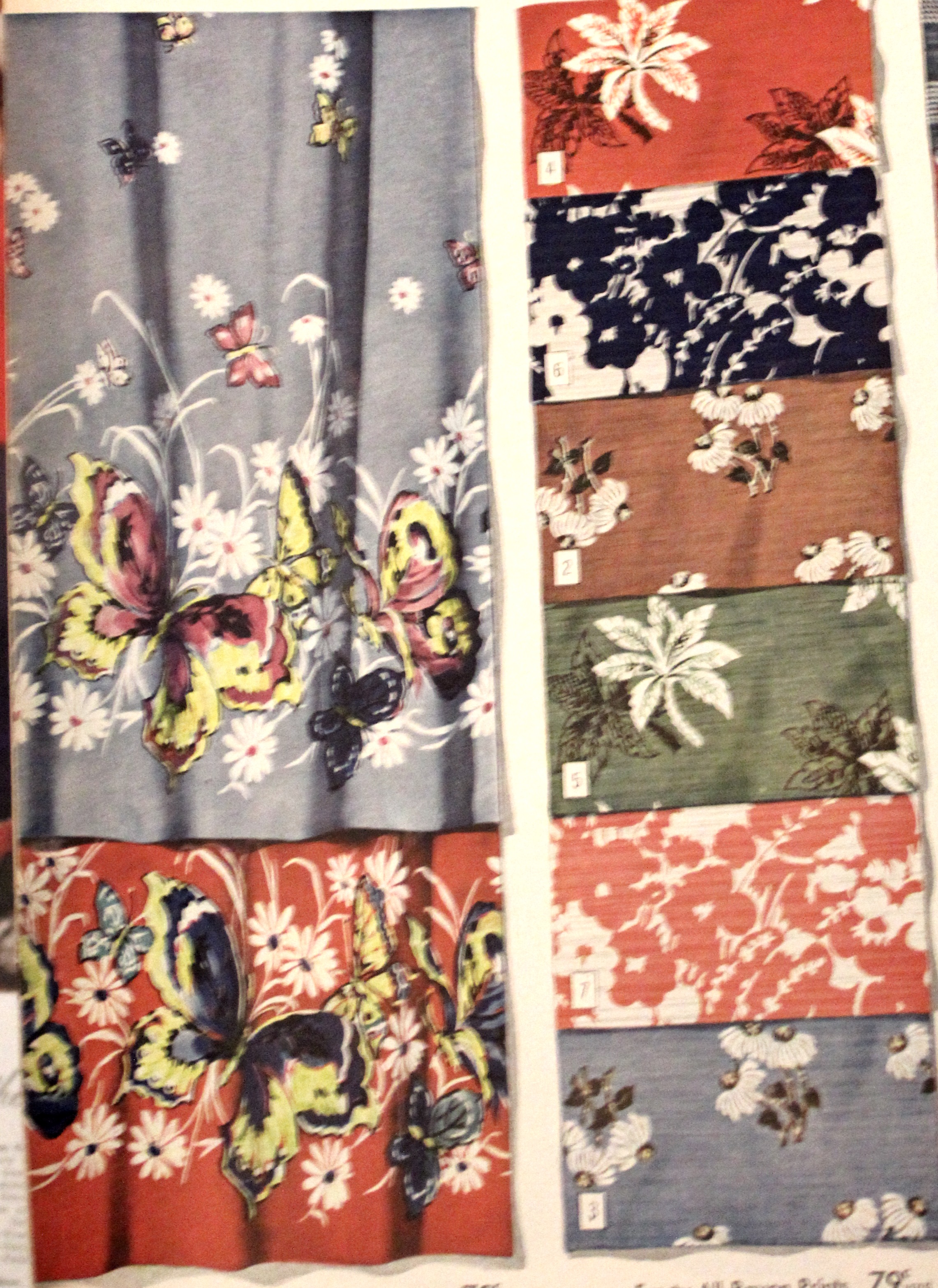 Vintage Decorative Fabric Pieces 1940s Florals