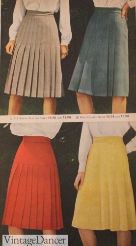 1940s Skirts | 1947 Plain A- Line Skirts with Pleat