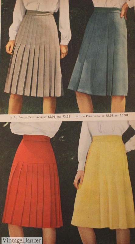 1940s Skirts | 1947 Plain A- Line Skirts with Pleat