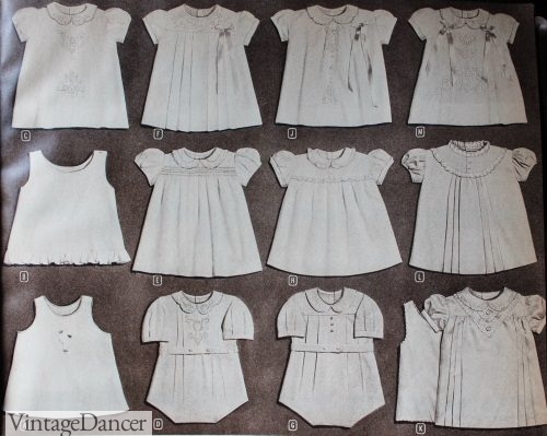 1940s baby gowns and rompers